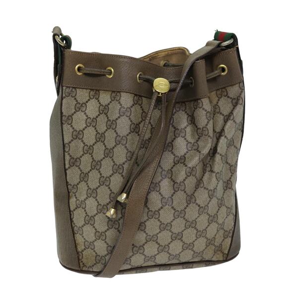 GUCCI Web Sherry Line GG Supreme Shoulder Bag Beige Red 41 02 034 - Picture 1 of 16